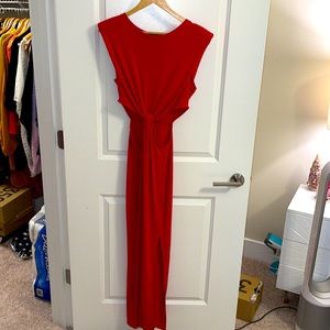 Hot red dress with sides open! Never Worn